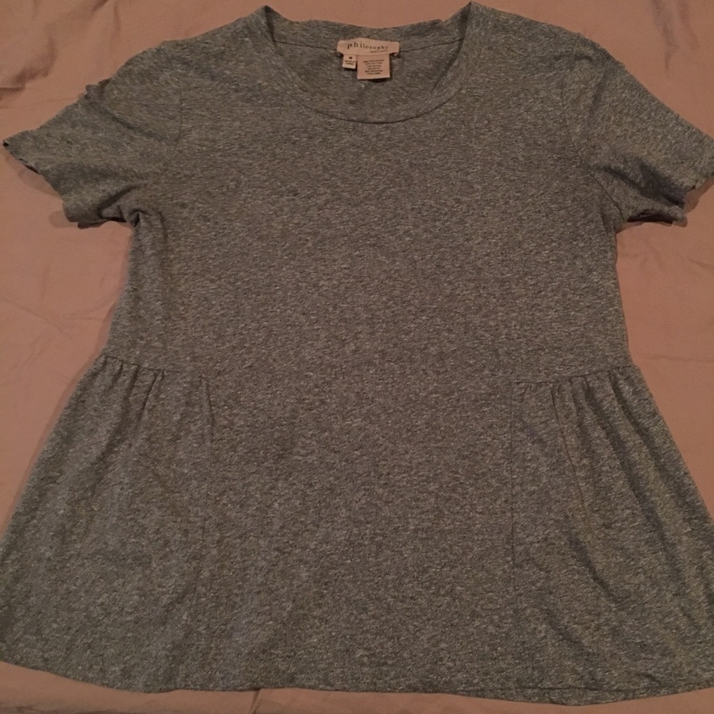 Philosophy TShirt w/ Side Ruffle Embellishment